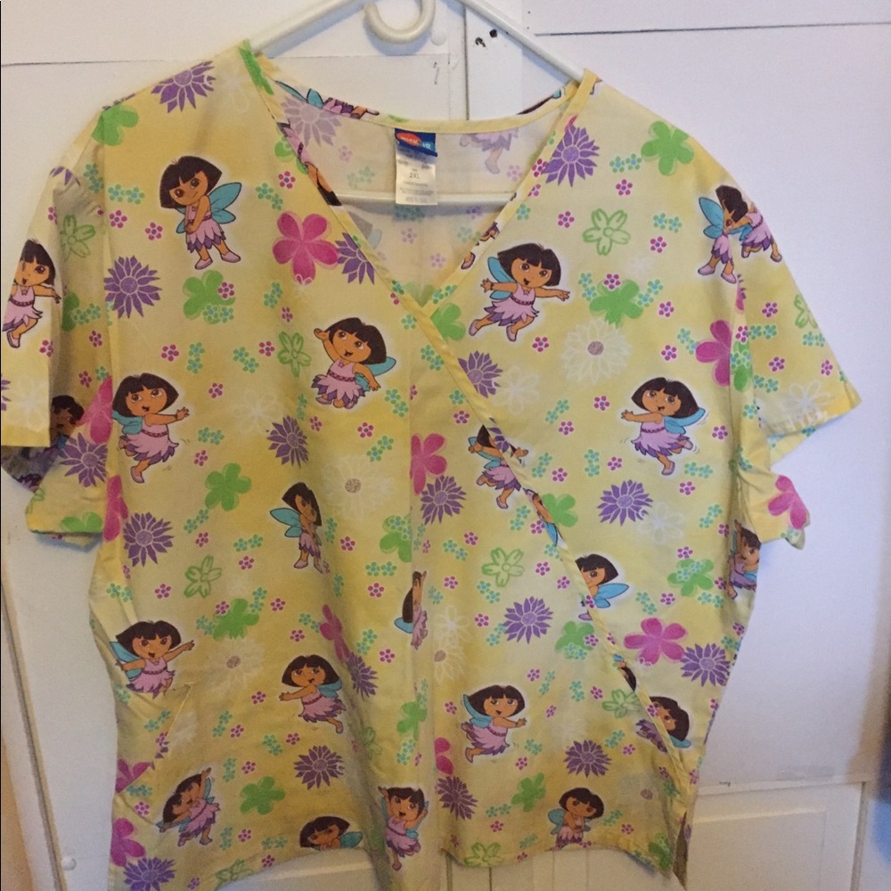 Used 2X, Dora the Explorer scrub top
